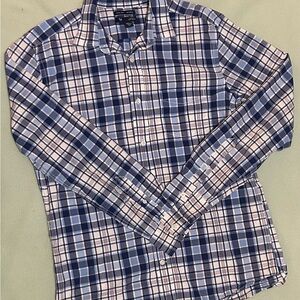 Men's GAP size medium Blue and White Plaid long sleeve Shirt